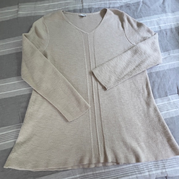 J. Jill Pure Jill Cotton Blend Knit Tunic Sweater Women Size XL Minimalist Beach - Picture 1 of 10